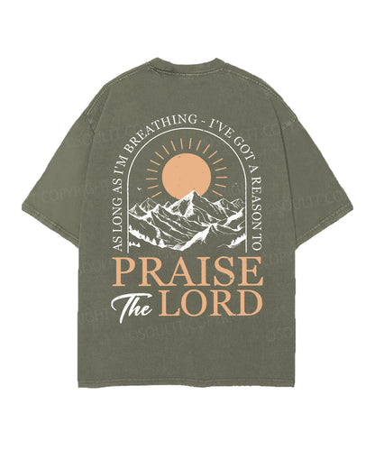 Praise The Lord Double Sided Unisex Christian Washed T-Shirt & Shorts