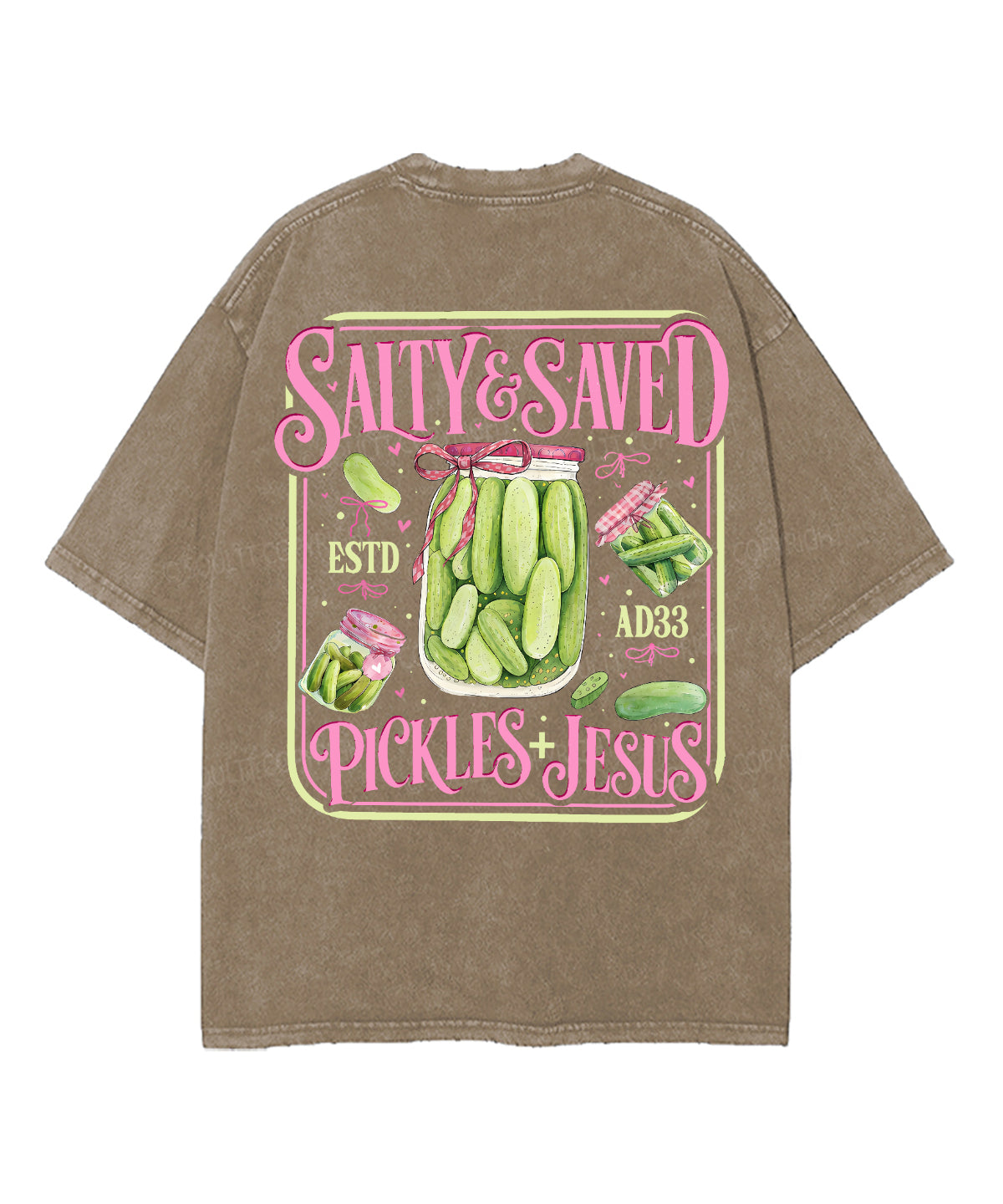 Salty & Saved Double Sided Unisex Washed Christian T-shirt