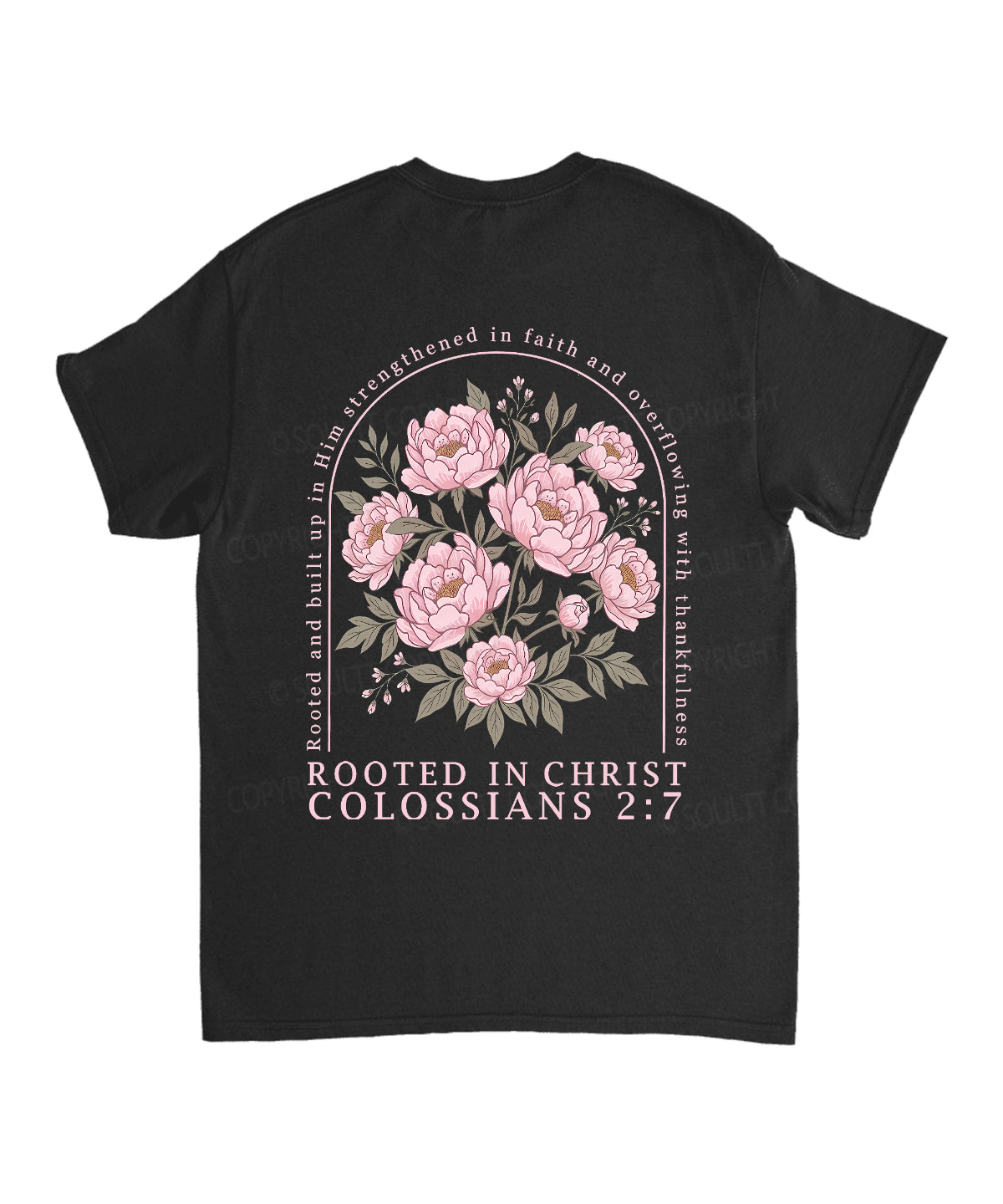 Rooted In Christ Double Sided Unisex Cotton Christian T-Shirt