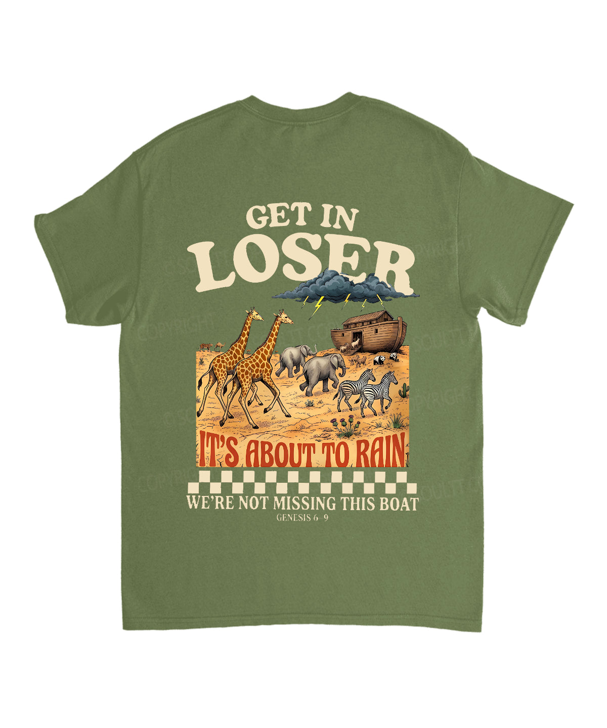 It's About To Rain We're Not Missing This Boat Double Sided Unisex Cotton Christian T-Shirt