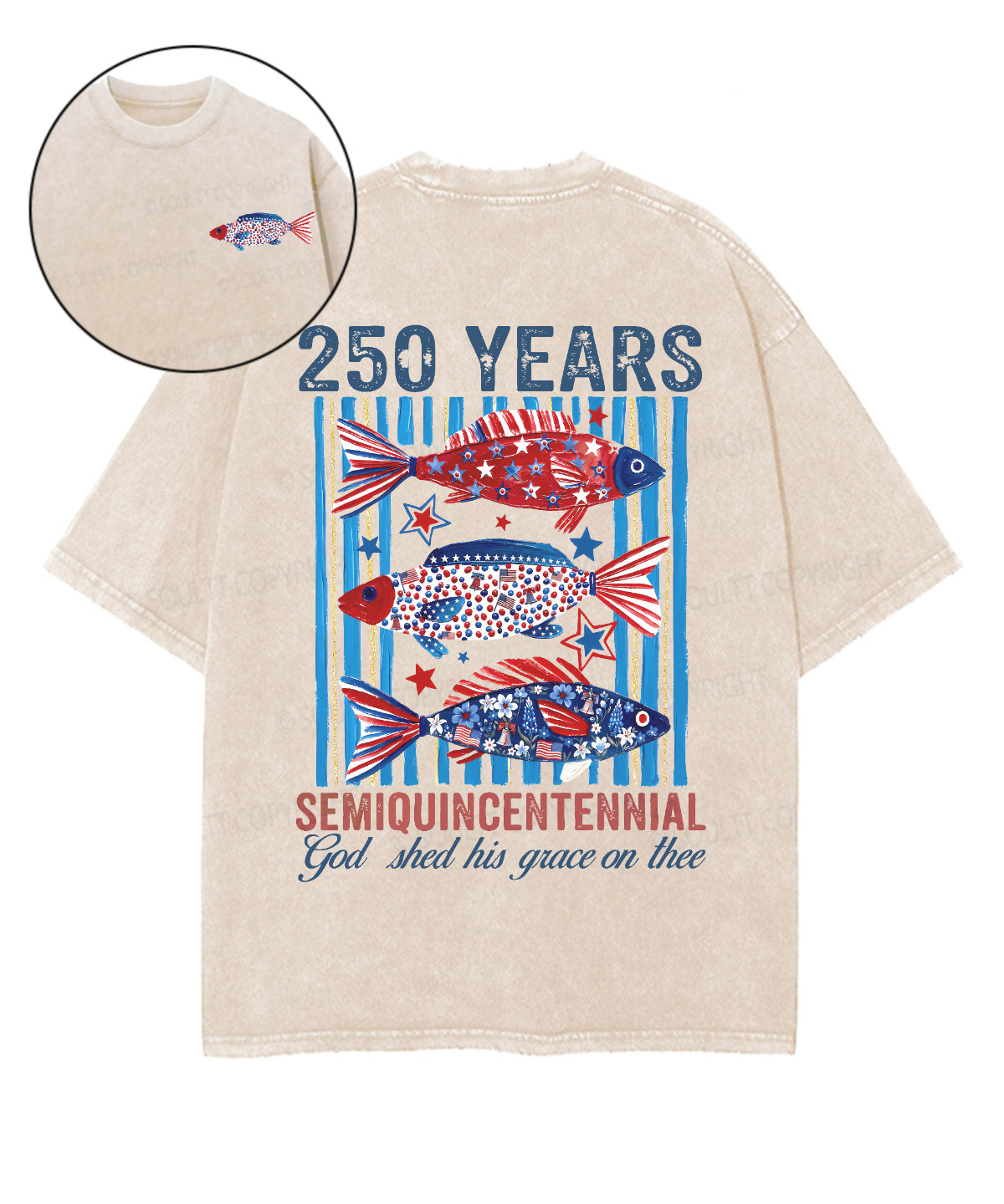 God Shed His Grace On Thee Double Sided Unisex Washed Christian T-shirt