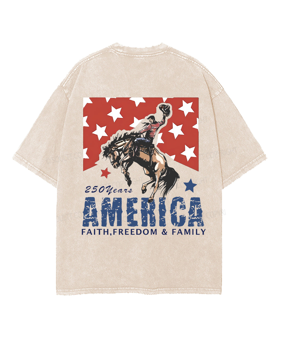 250 Years America Anniversary Double Sided Unisex Washed Christian T-shirt