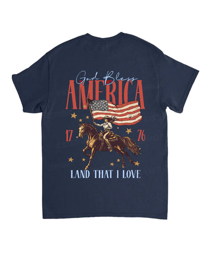 God Bless America Double Sided Unisex Cotton Christian T-Shirt