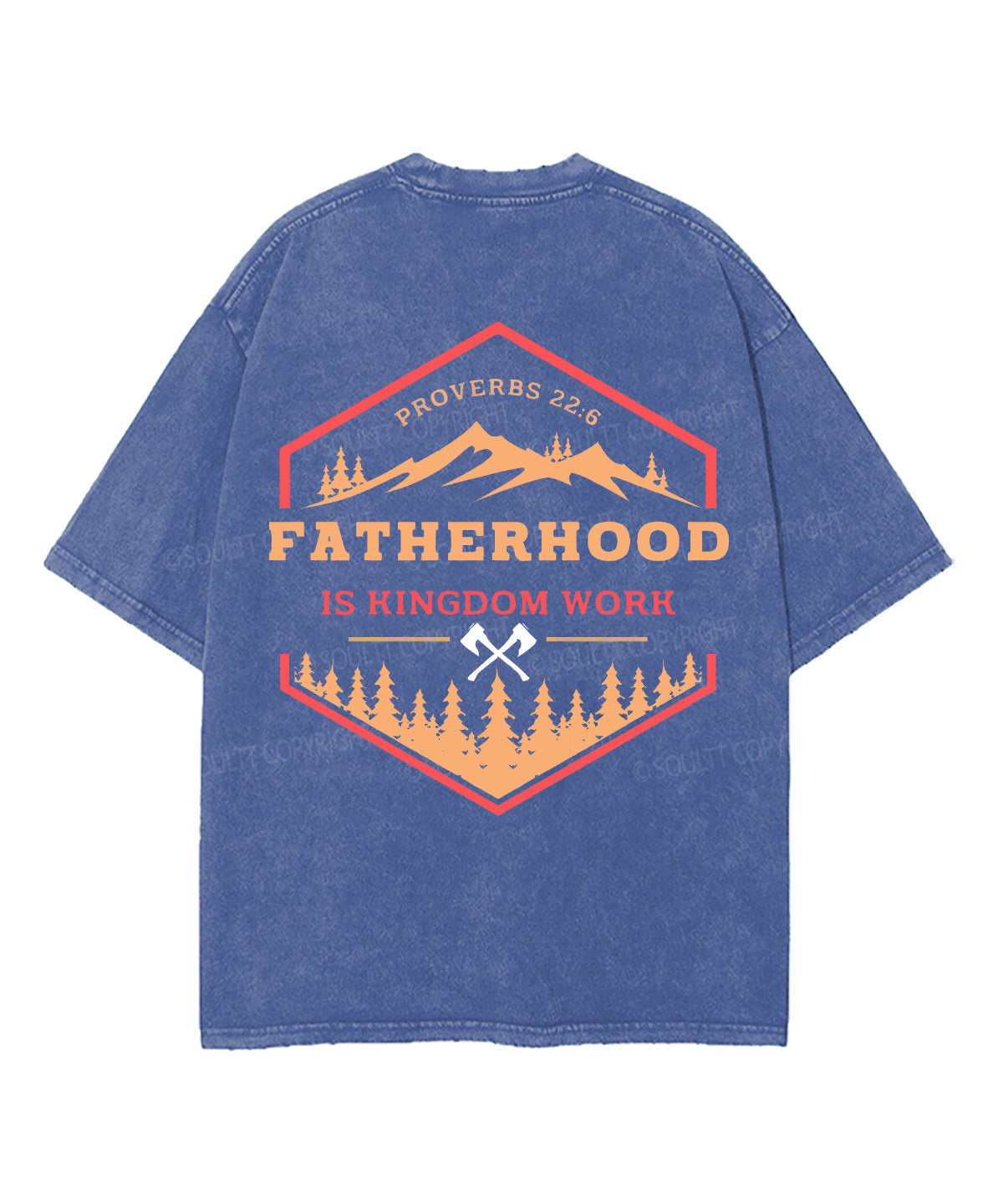 Fatherhood Is Kingdom Work Double Sided Unisex Washed Christian T-shirt