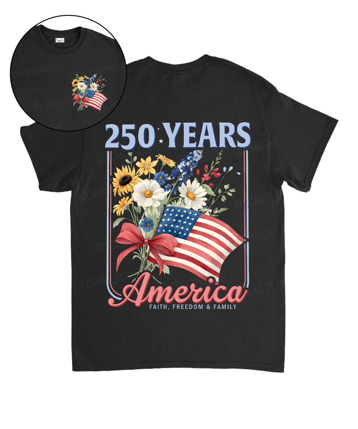 250 Years America Anniversary Double Sided Unisex Cotton Christian T-Shirt