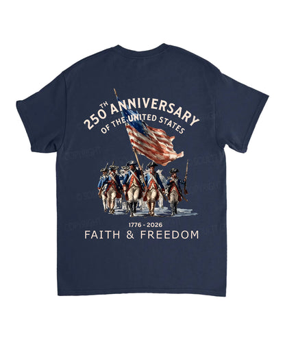 250 Years America Anniversary Double Sided Unisex Cotton Christian T-Shirt
