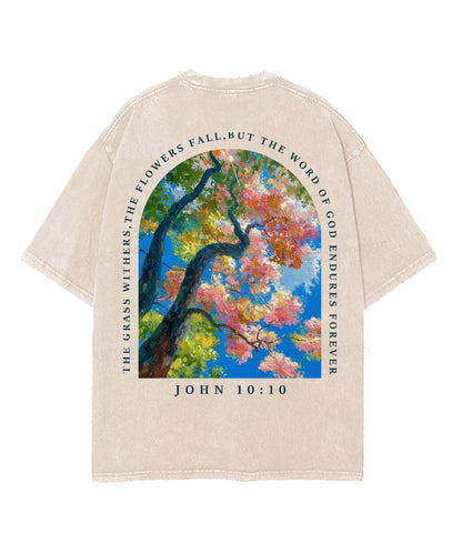 But The Word Of The Lord Endures Forever Double Sided Unisex Washed Christian T-shirt