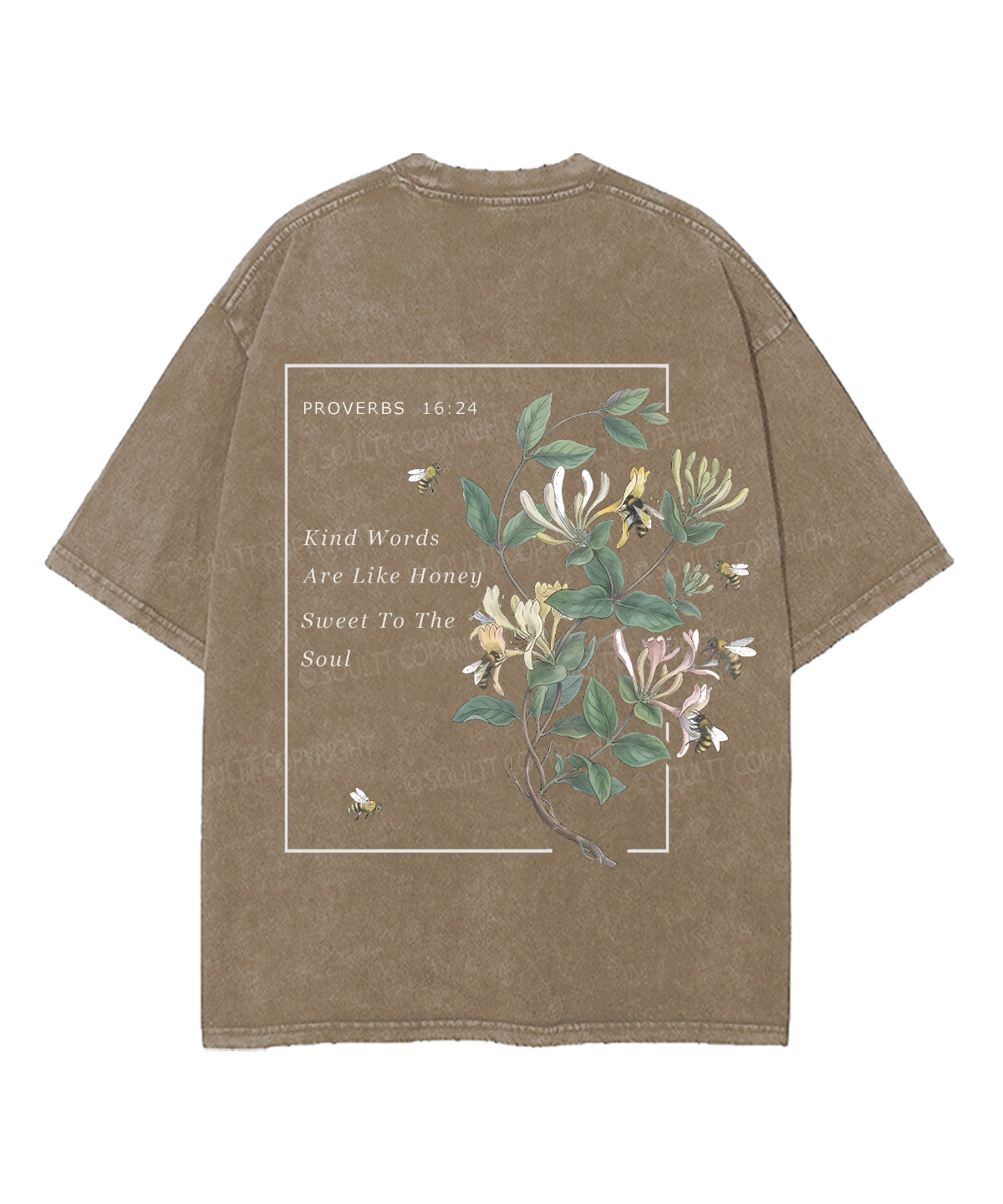 Kind Words Are Like Honey Double Sided Unisex Washed Christian T-shirt