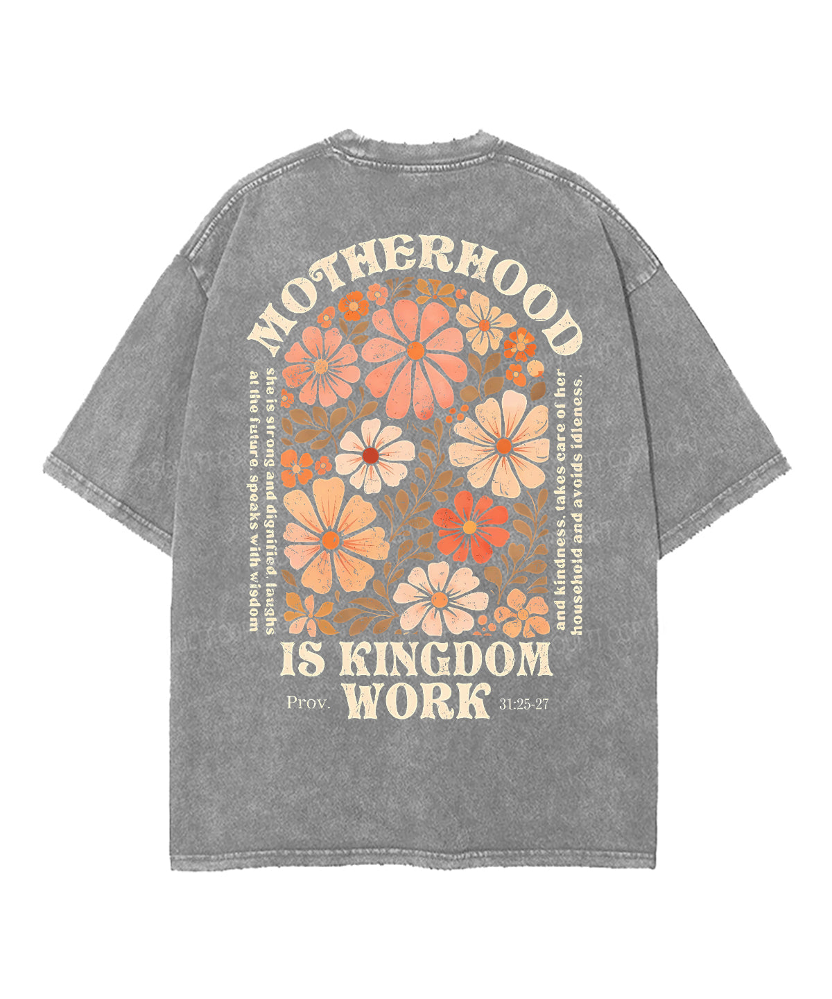 Motherhood Is Kingdom Work Double Sided Unisex Washed Christian T-shirt