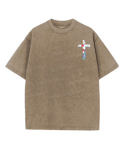 Light Of The World Double Sided Unisex Washed Christian T-shirt