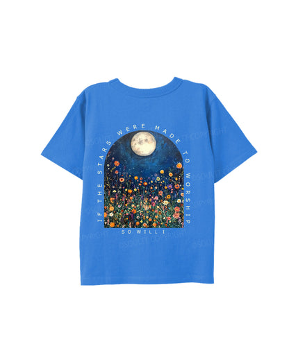 Kids If The Stars Were Made To Worship Double Sided Cotton Christian T-shirt