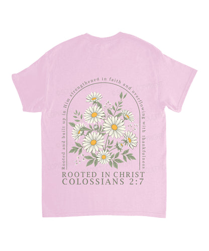 Rooted In Christ Double Sided Unisex Cotton Christian T-Shirt