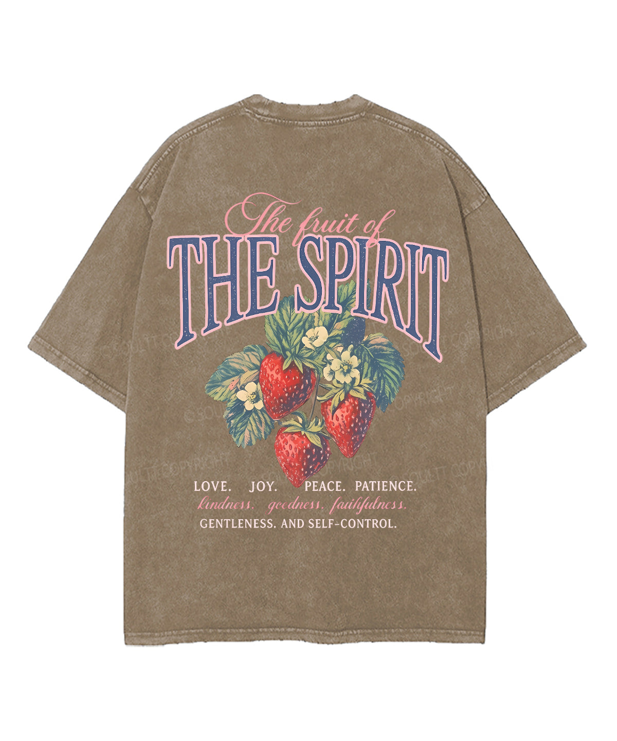Fruit Of The Spirit Double Sided Unisex Washed Christian T-shirt