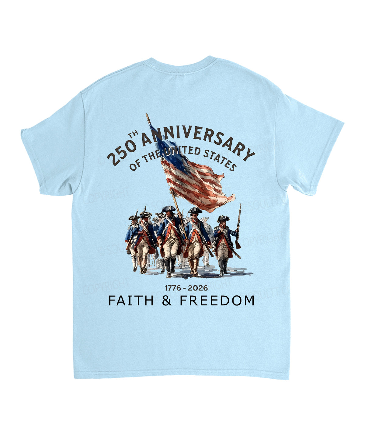 250 Years America Anniversary Double Sided Unisex Cotton Christian T-Shirt