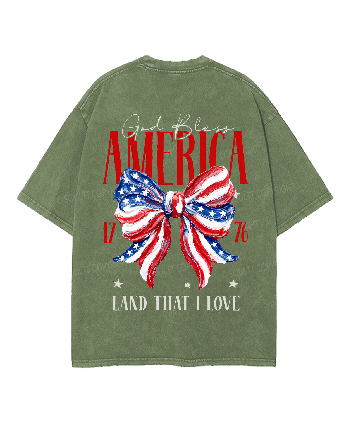 God Bless America Double Sided Unisex Washed Christian T-shirt