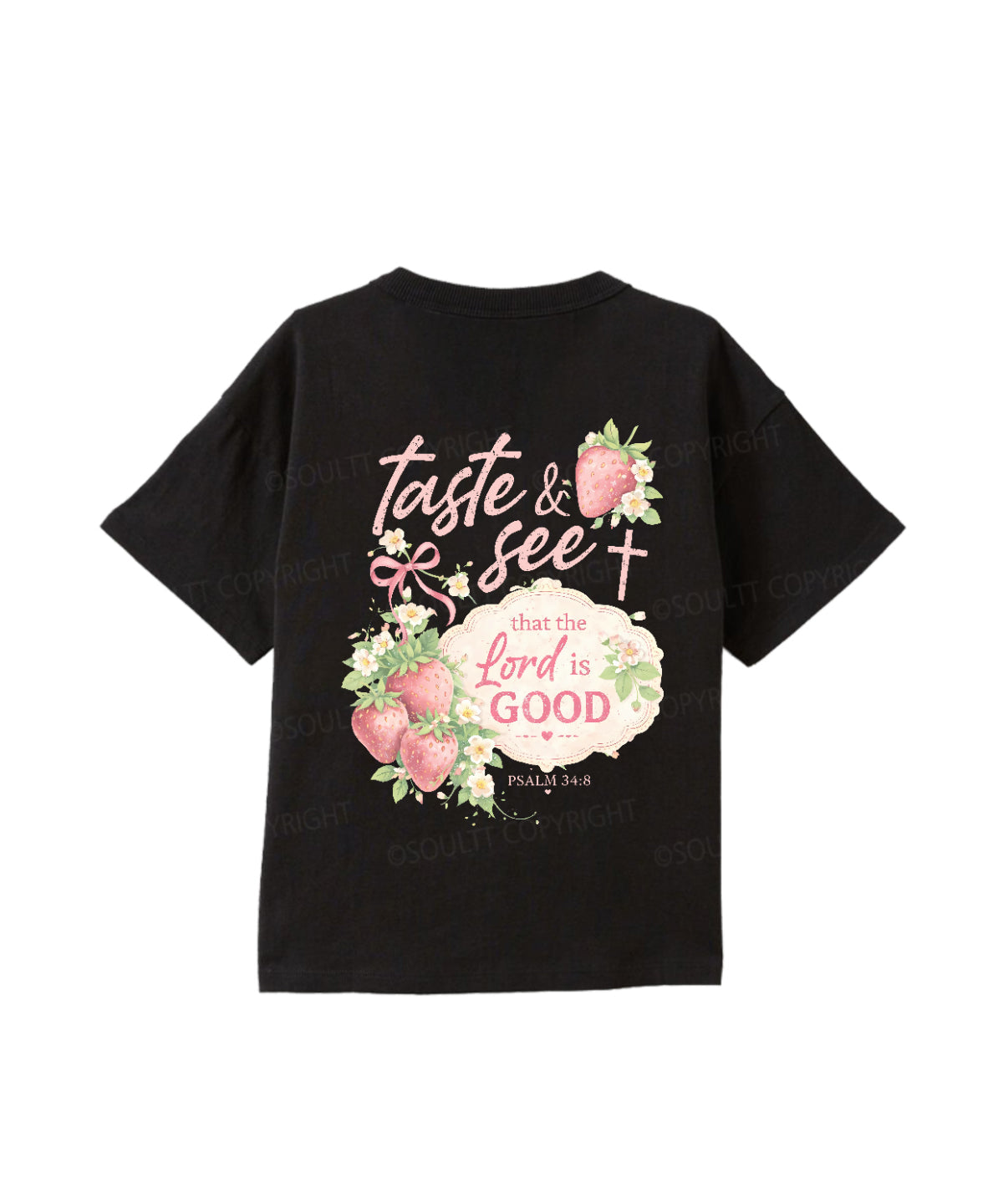 Kids The Lord Is Good Double Sided Cotton Christian T-shirt