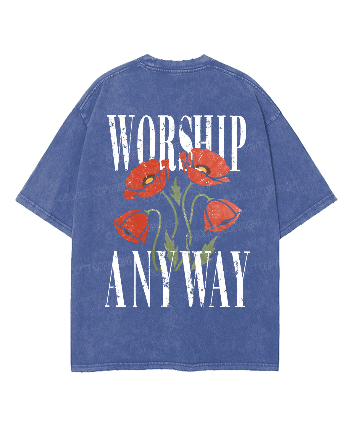 Worship Anyway Double Sided Unisex Washed Christian T-shirt