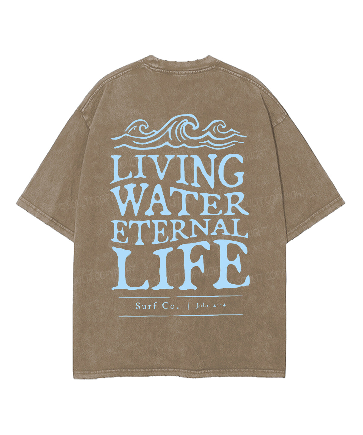 Living Water Eternal Life Double Sided Unisex Washed Christian T-shirt