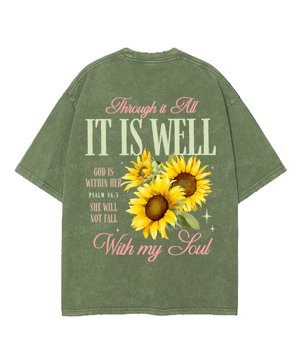 It Is Well With My Soul Double Sided Unisex Washed Christian T-shirt