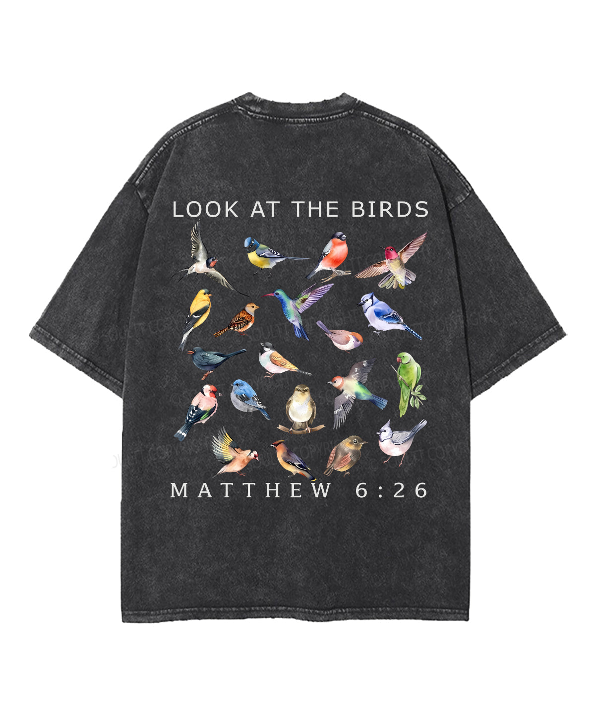 Look At The Birds Double Sided Unisex Washed Christian T-shirt