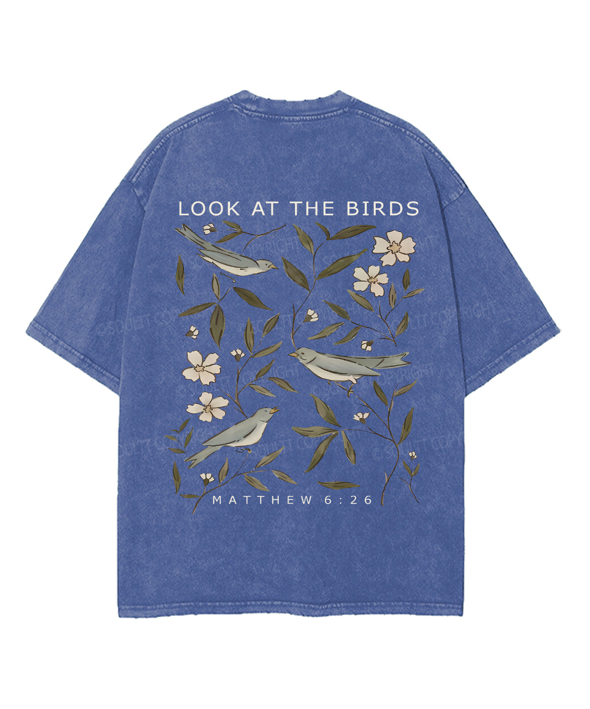 Look At The Birds Double Sided Unisex Washed Christian T-shirt