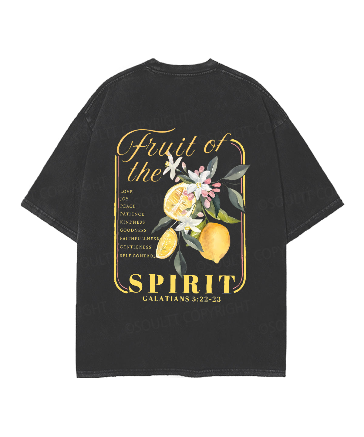 Fruit Of The Spirit Double Sided Unisex Christian Washed T-Shirt & Shorts