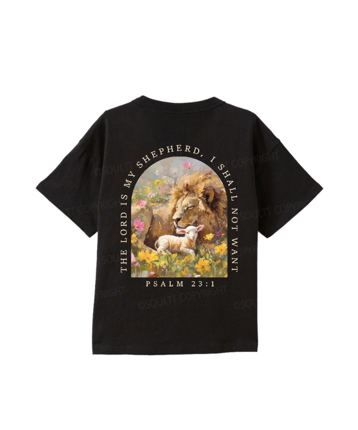 Kids The Lord Is My Shepherd Double Sided Cotton Christian T-shirt