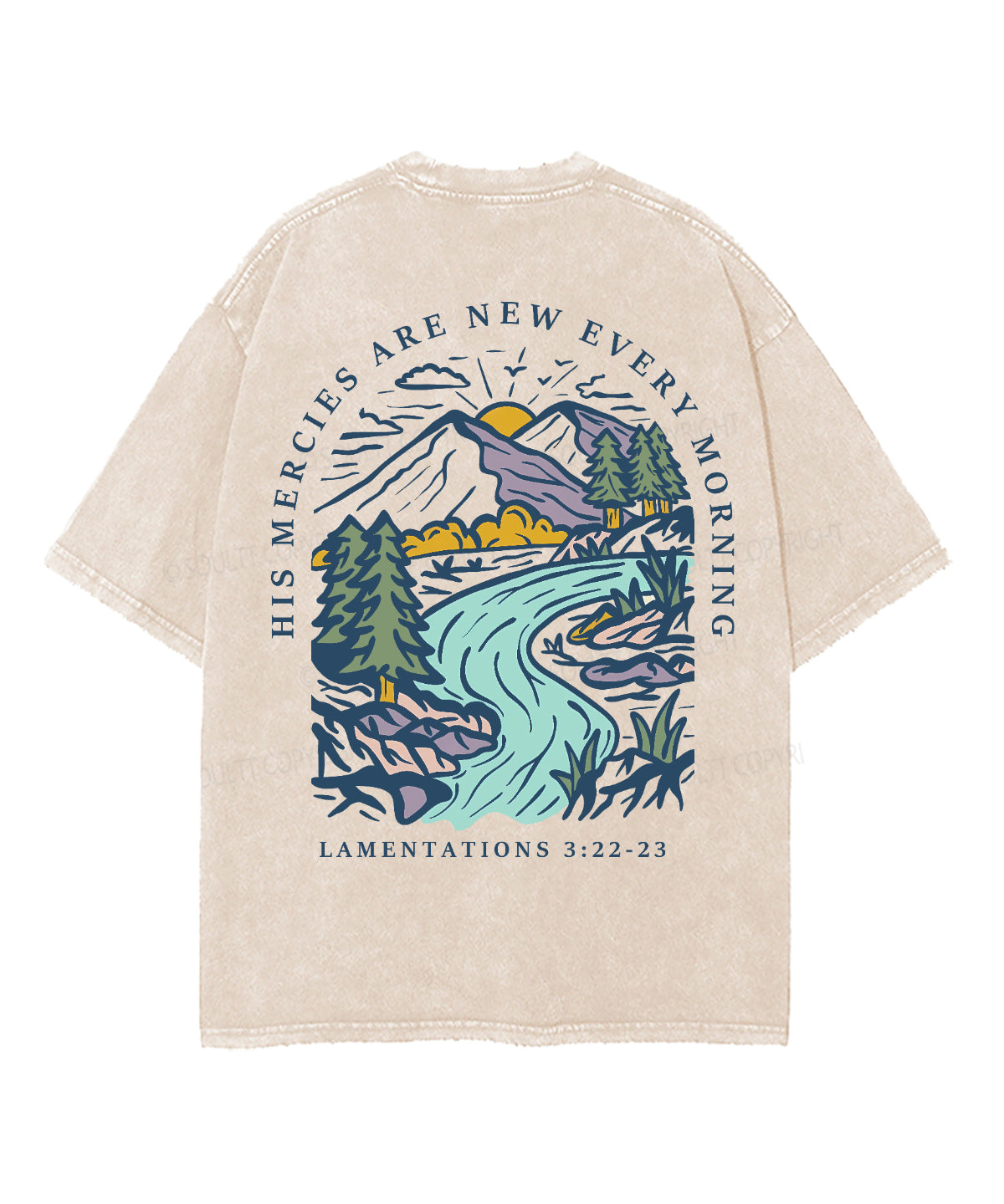 His Mercies Are New Every Morning Double Sided Unisex Washed Christian T-shirt