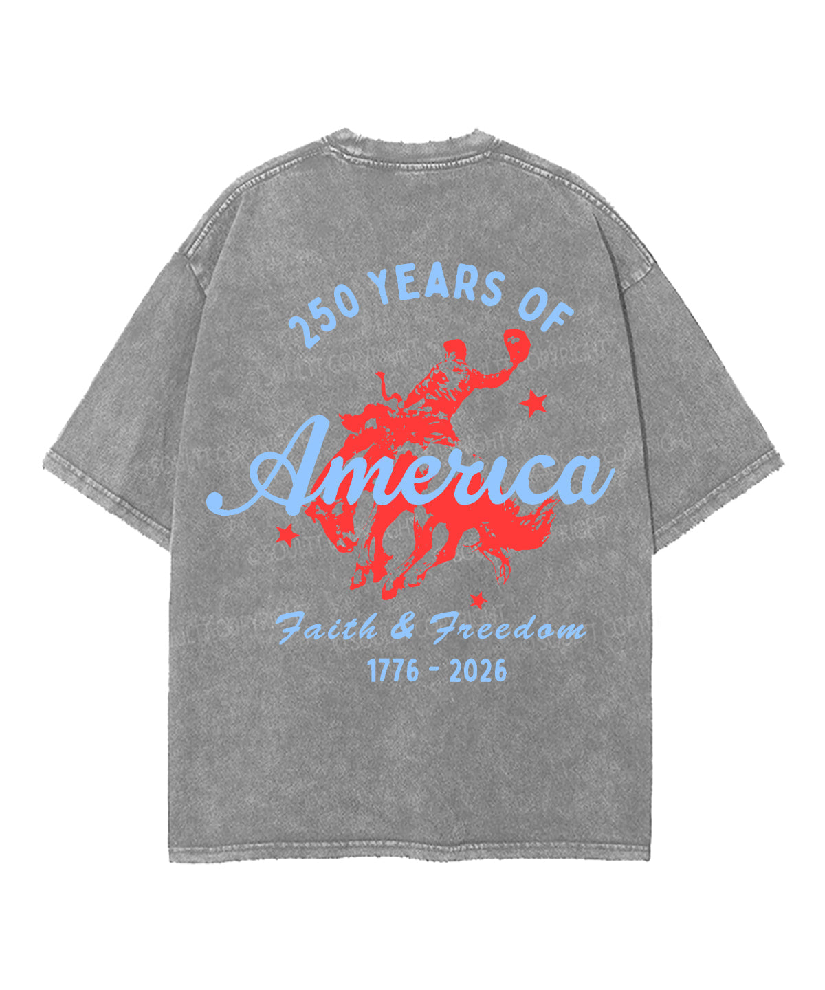 250 Years America Anniversary Double Sided Unisex Washed Christian T-shirt