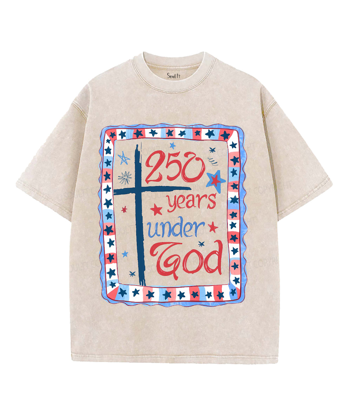 250 Years America Anniversary Unisex Washed Christian T-shirt