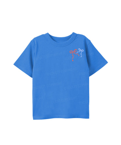 Kids Land Of The Free Because Of The Brave Double Sided Cotton Christian T-shirt