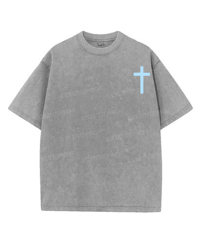 Loves Jesus And America Double Sided Unisex Washed Christian T-shirt