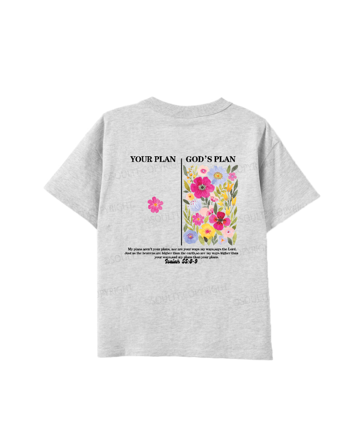 Kids Your Plan ＜ God's Plan Double Sided Cotton Christian T-shirt