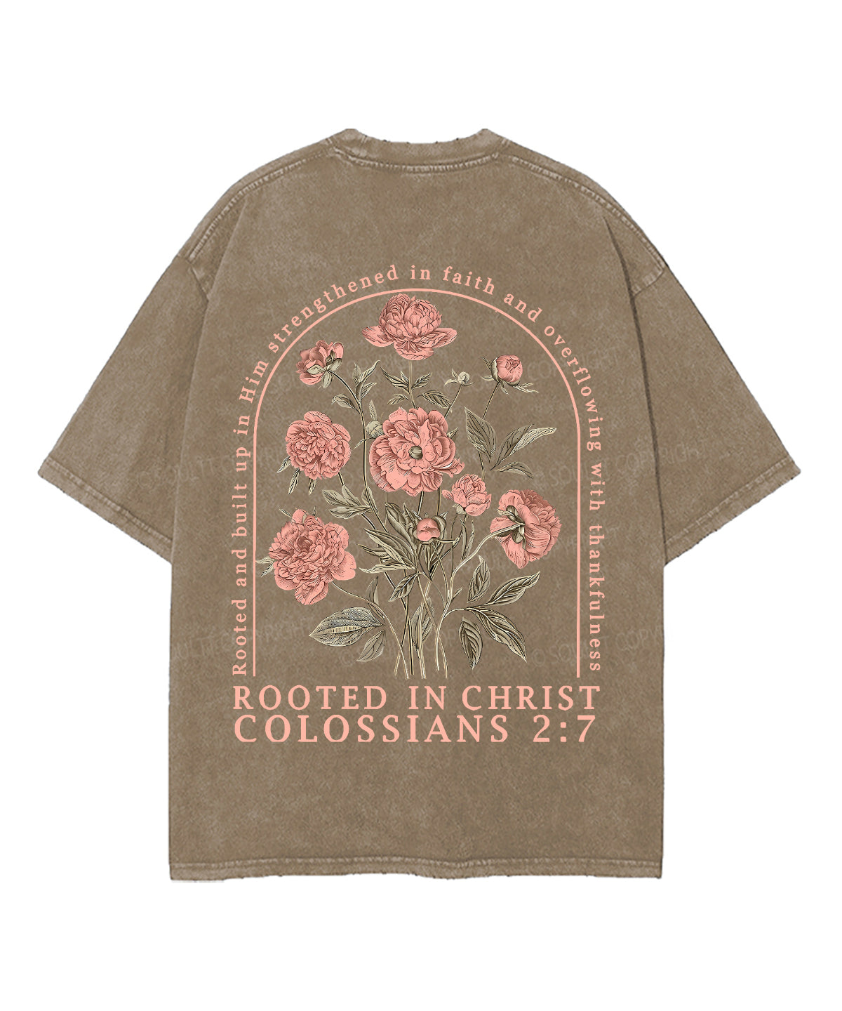 Rooted In Christ Double Sided Unisex Washed Christian T-shirt