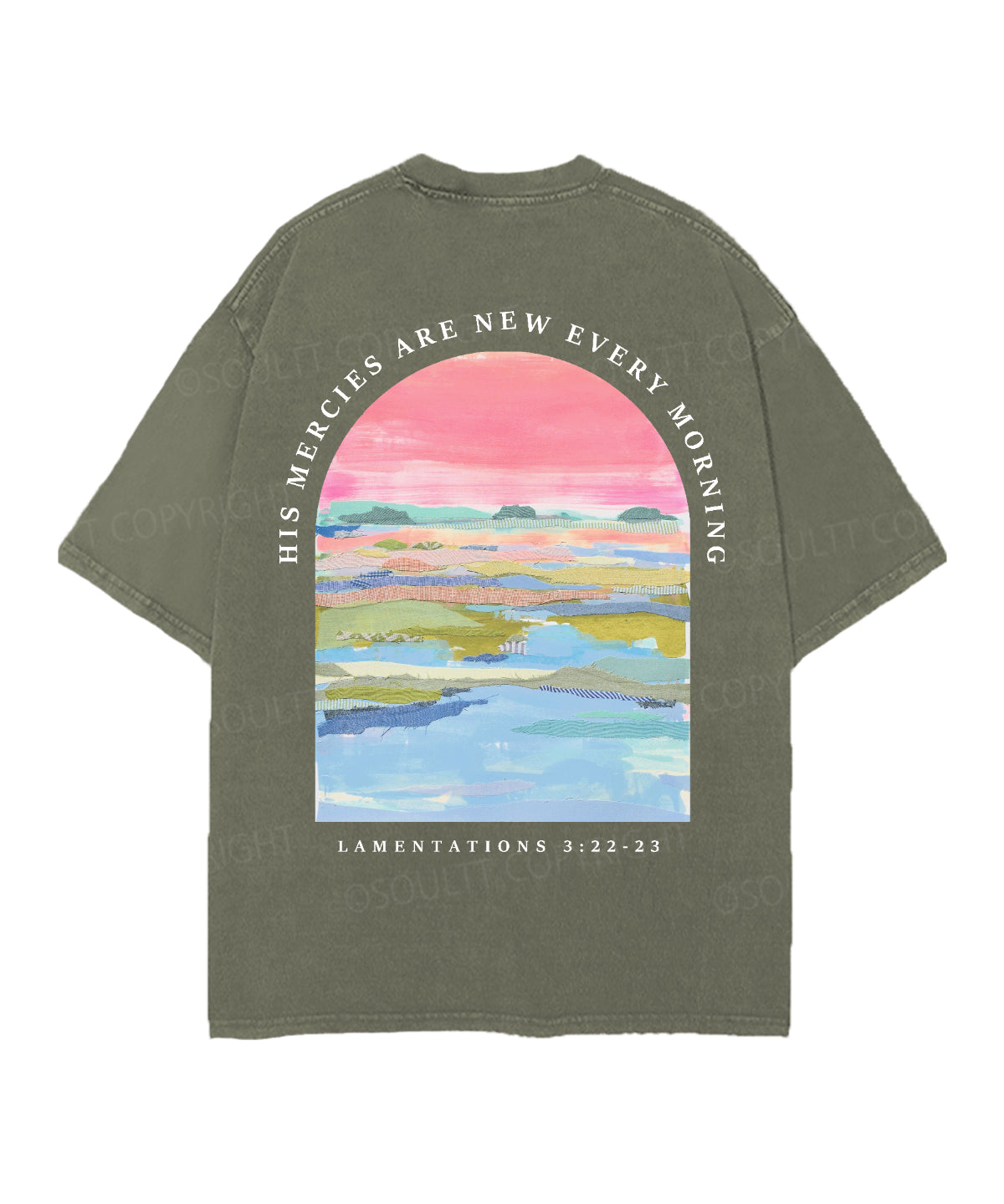 His Mercies Are New Every Morning Double Sided Unisex Christian Washed T-Shirt & Shorts