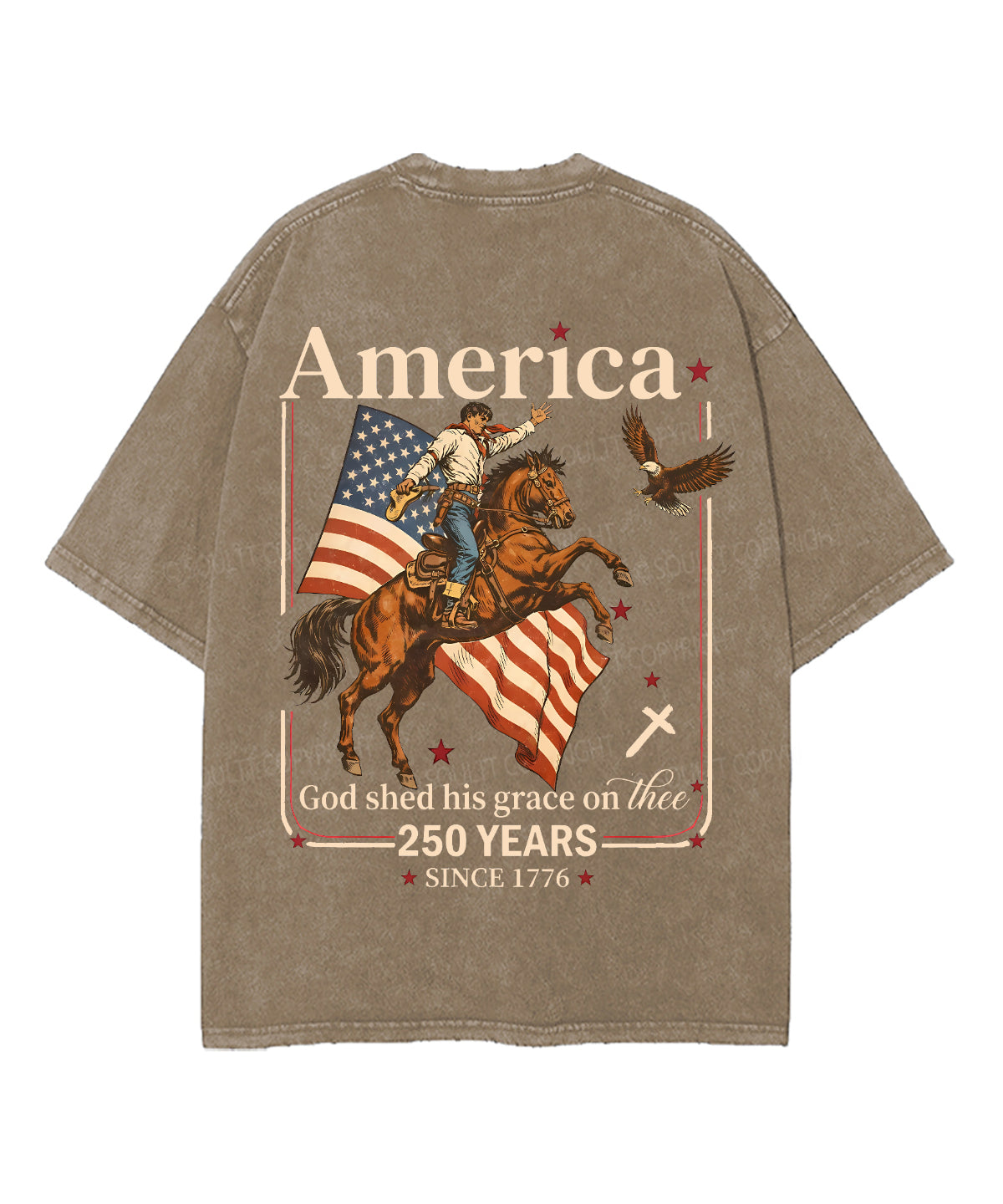 250 Years America Anniversary Double Sided Unisex Washed Christian T-shirt