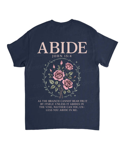 Abide Double Sided Unisex Cotton Christian T-Shirt