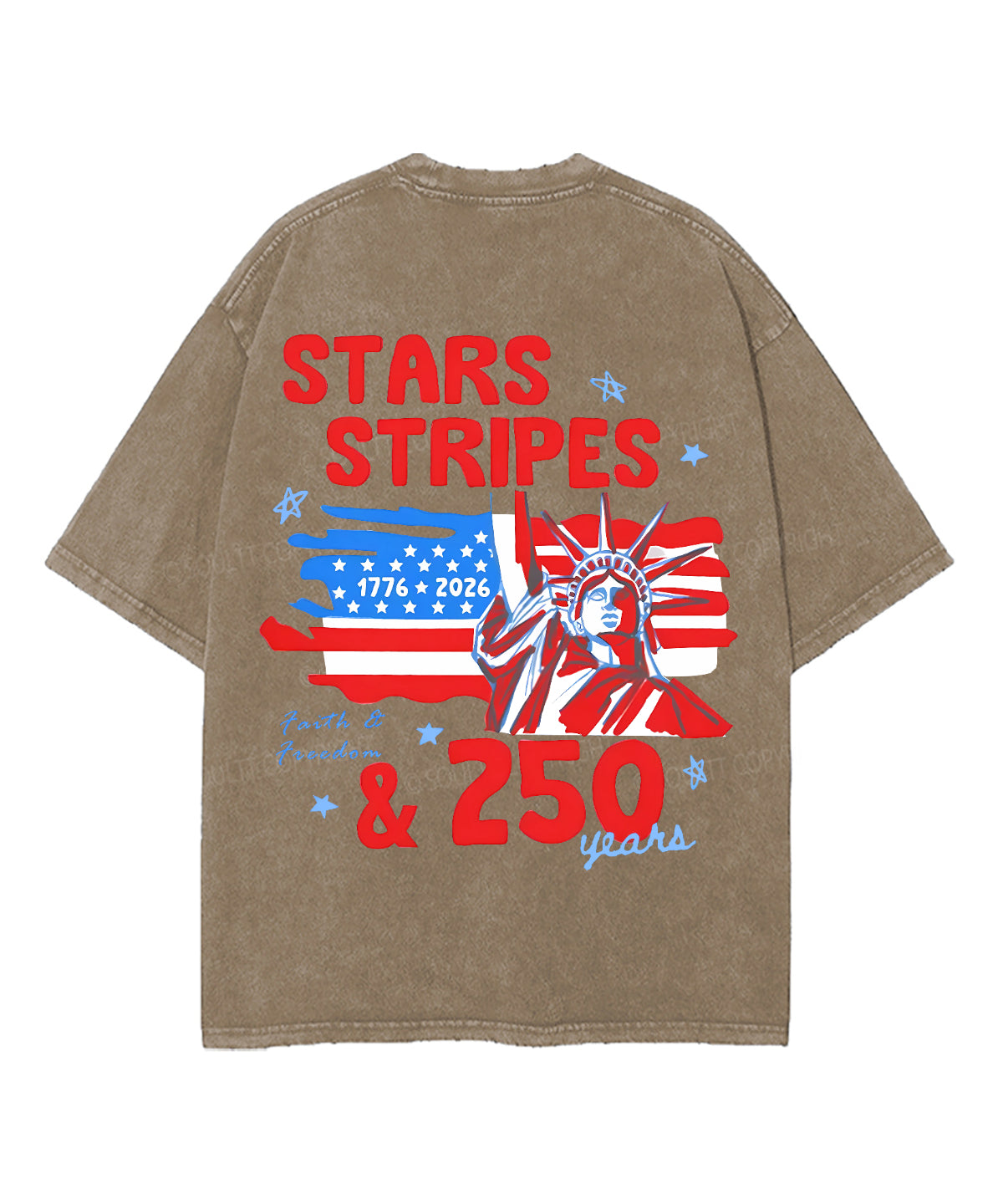 250 Years America Anniversary Double Sided Unisex Washed Christian T-shirt