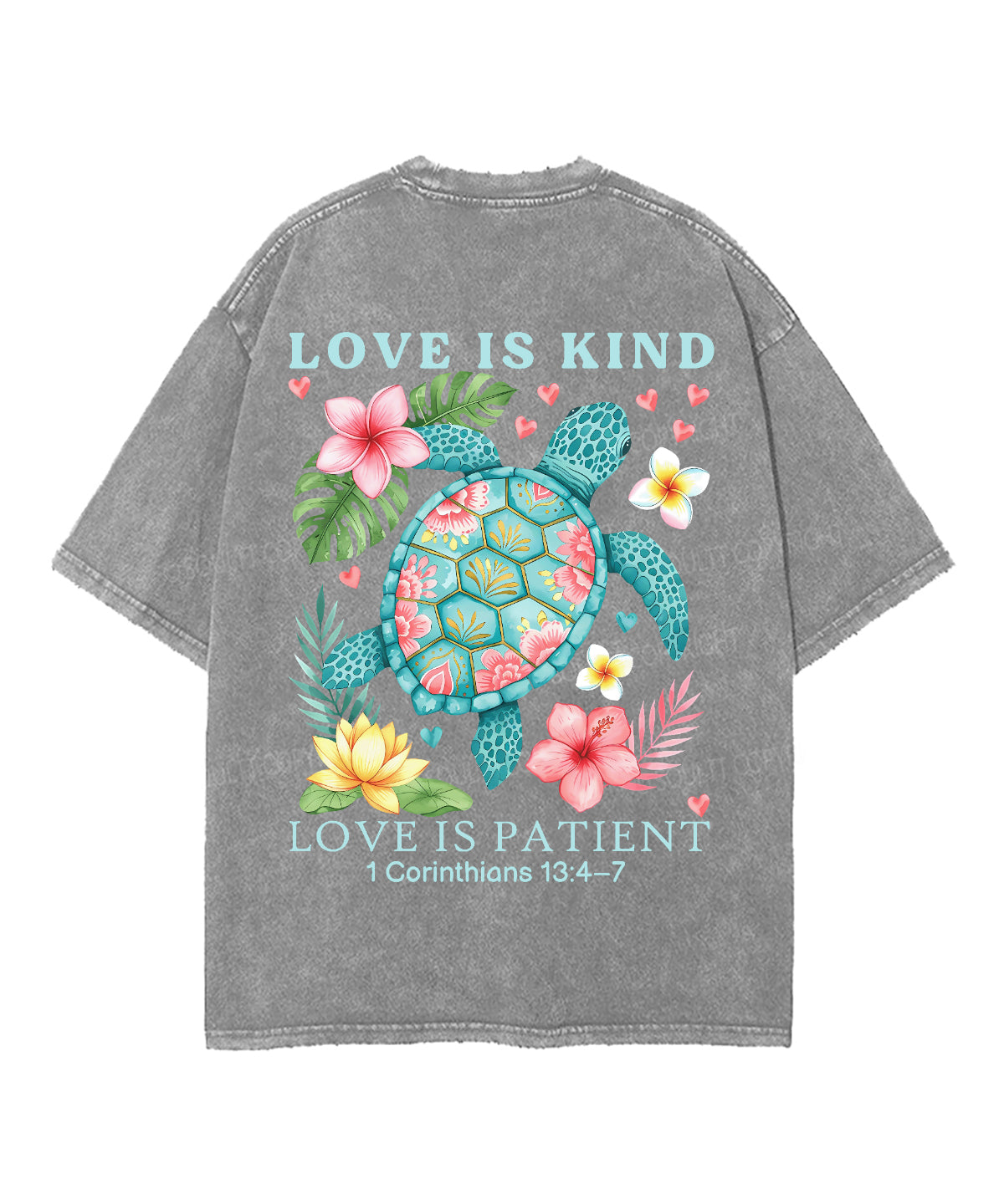 Love Is Kind Double Sided Unisex Washed Christian T-shirt