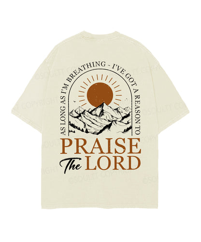 Praise The Lord Double Sided Unisex Christian Washed T-Shirt & Shorts