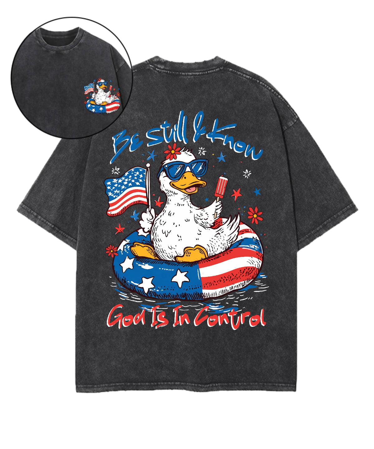 Be Still & Know Double Sided Unisex Washed Christian T-shirt