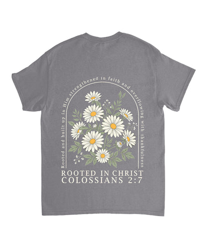 Rooted In Christ Double Sided Unisex Cotton Christian T-Shirt