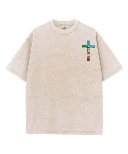 Life Is Better With Jesus Double Sided Unisex Washed Christian T-shirt