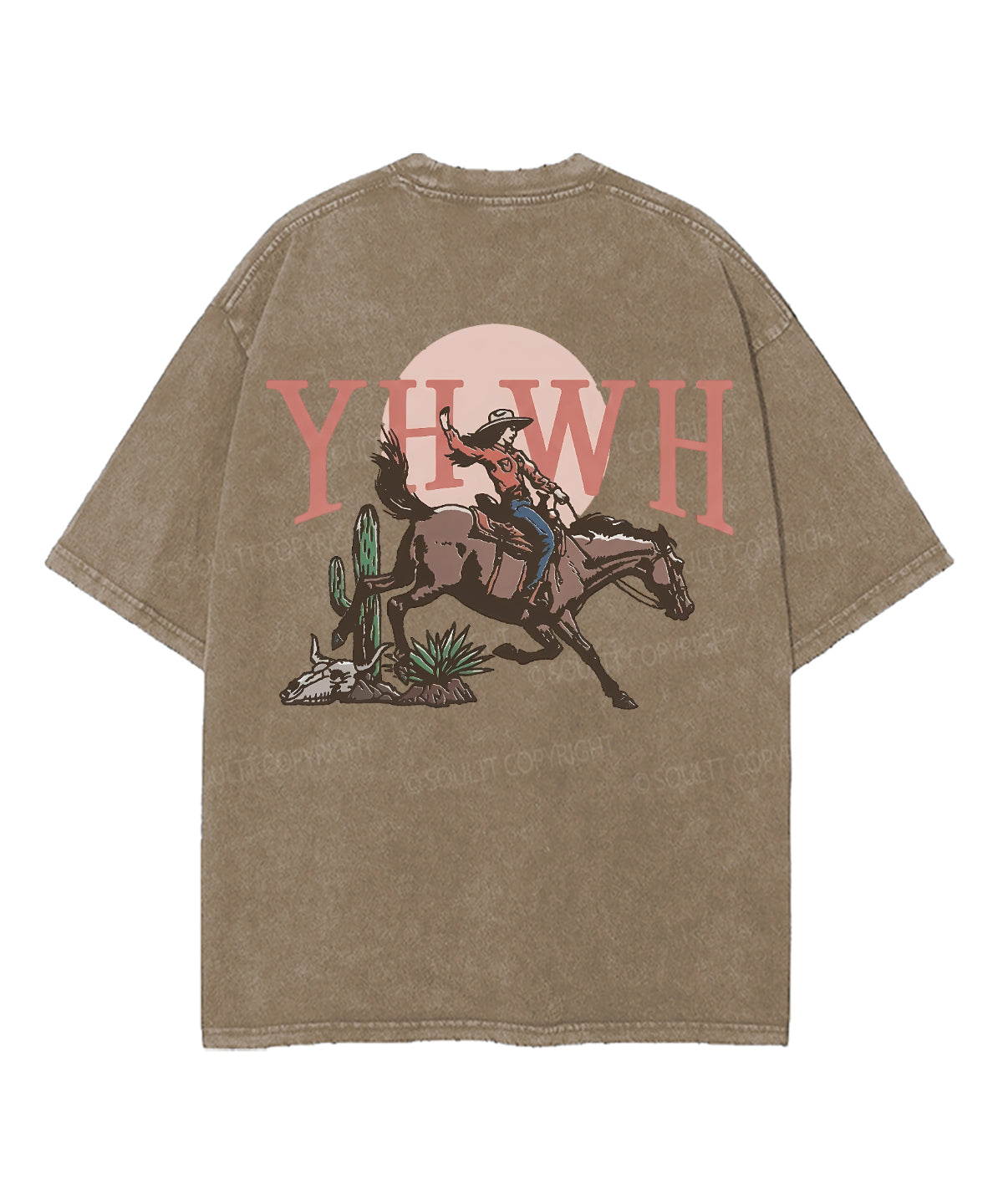 YHWH Double Sided Unisex Washed Christian T-shirt