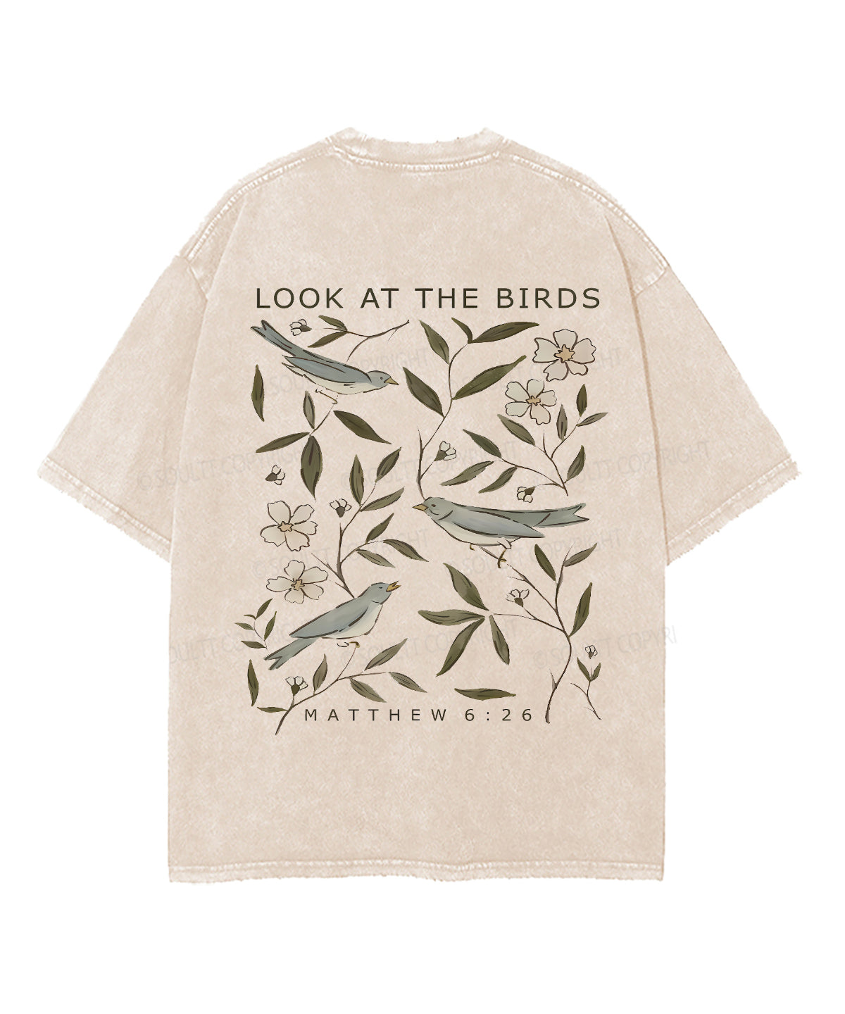 Look At The Birds Double Sided Unisex Washed Christian T-shirt