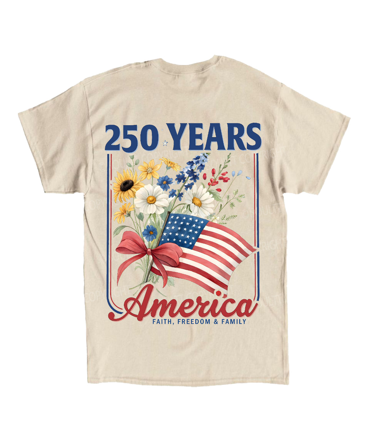 250 Years America Anniversary Double Sided Unisex Cotton Christian T-Shirt