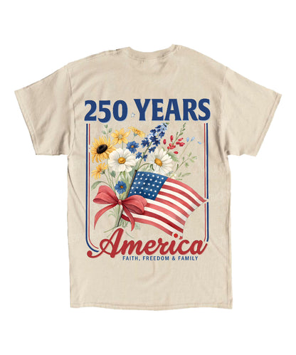 250 Years America Anniversary Double Sided Unisex Cotton Christian T-Shirt