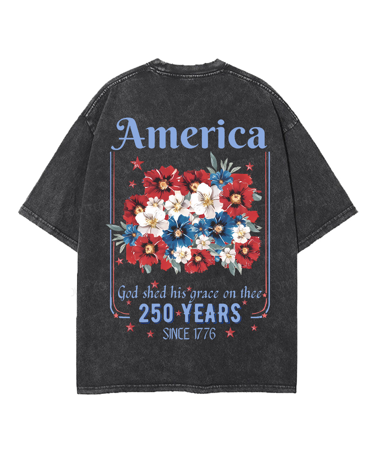 250 Years America Anniversary Double Sided Unisex Washed Christian T-shirt