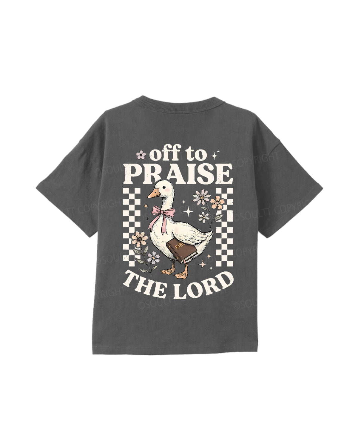 Kids Off To Praise The Lord Double Sided Cotton Christian T-shirt