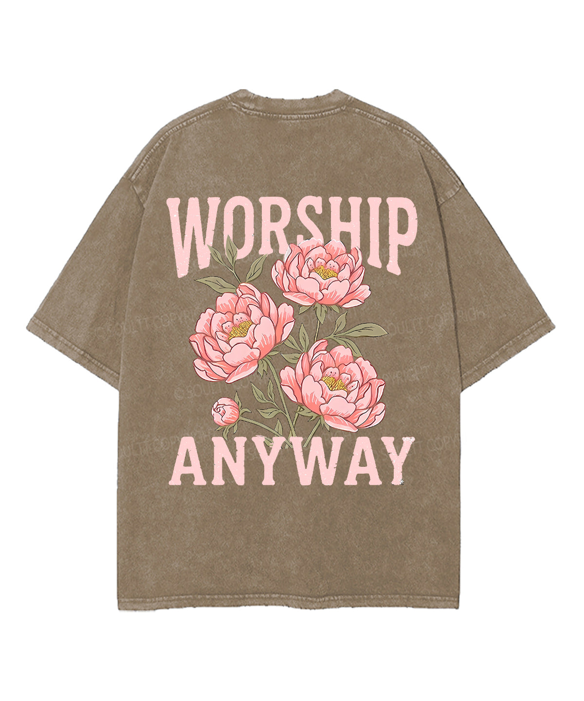 Worship Anyway Double Sided Unisex Washed Christian T-shirt